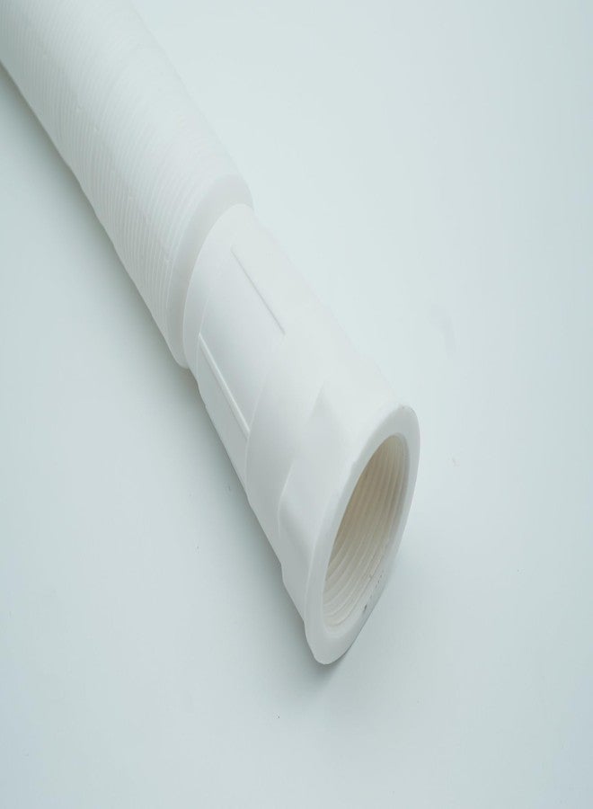 LuvBath Fitting White PVC Waste Pipe with Heavy Socket | Flexible Collapsible Drain Hose for Kitchen Sink and Bathroom Basin | 36 Inch Outlet Pipe 1 Piece - Image 2